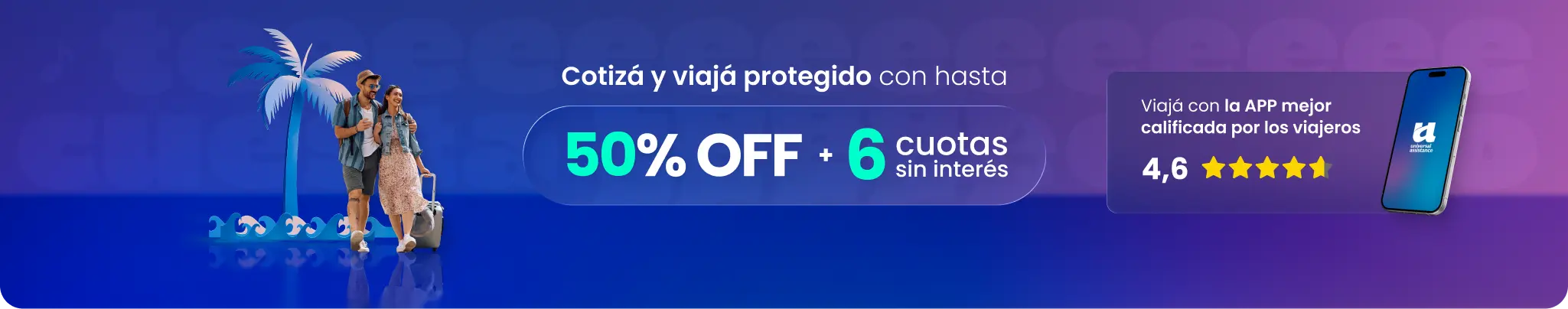 Hasta 50% OFF + 6 cuotas sin interés.