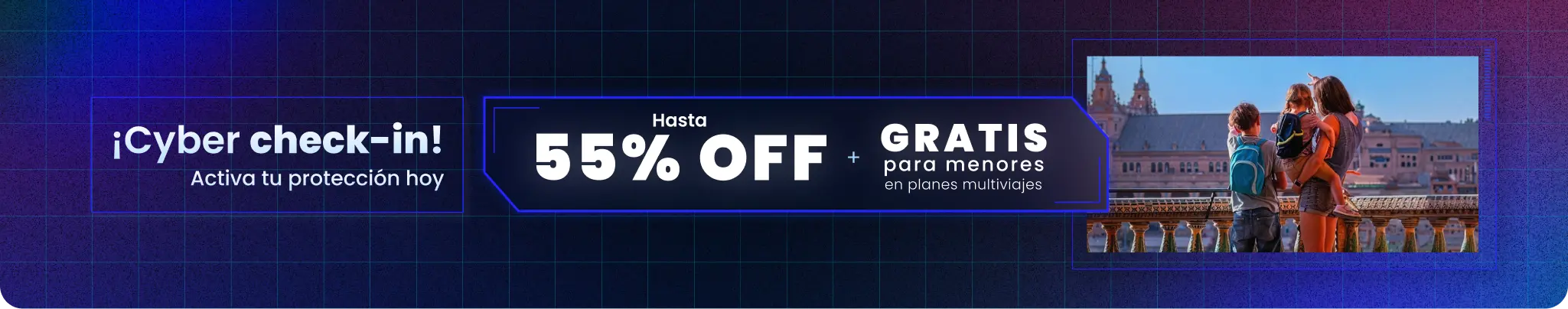 Hasta 55% OFF + Gratis para menores en planes multiviajes