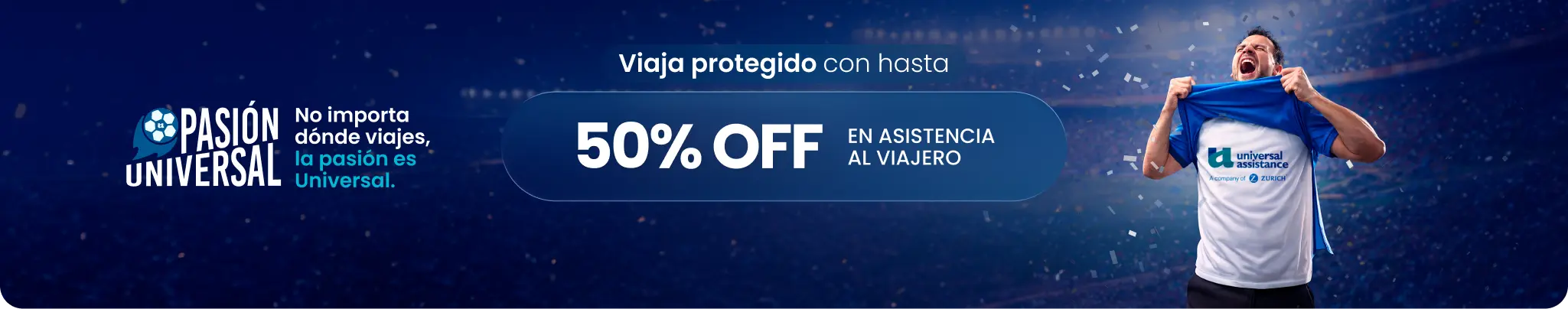 Hasta 50% OFF en asistencia al viajero