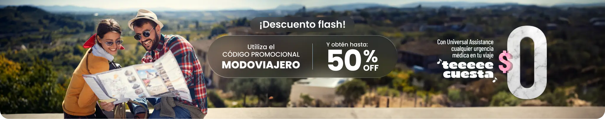 Descuento flash: cotiza con el código MODOVIAJERO y obtén hasta 50% OFF