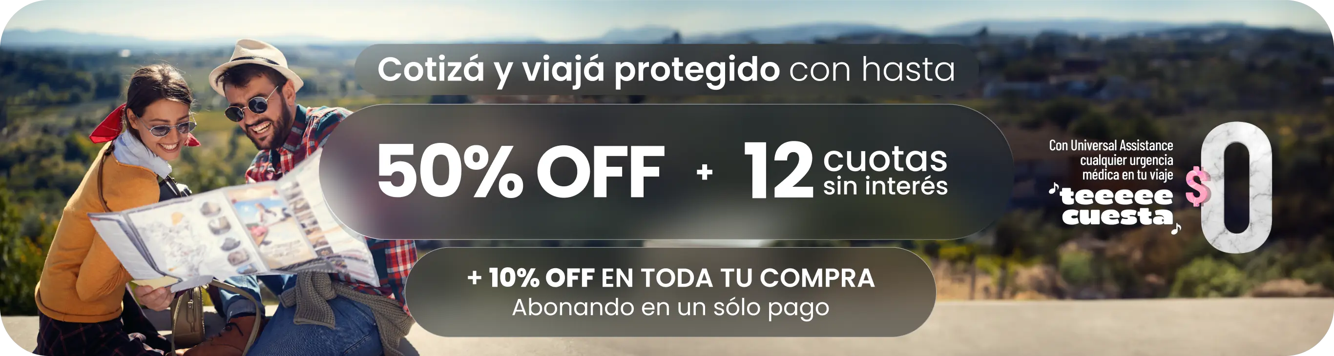 Cotizá y viajá protegido con hasta 50% off + 12 cuotas sin interés