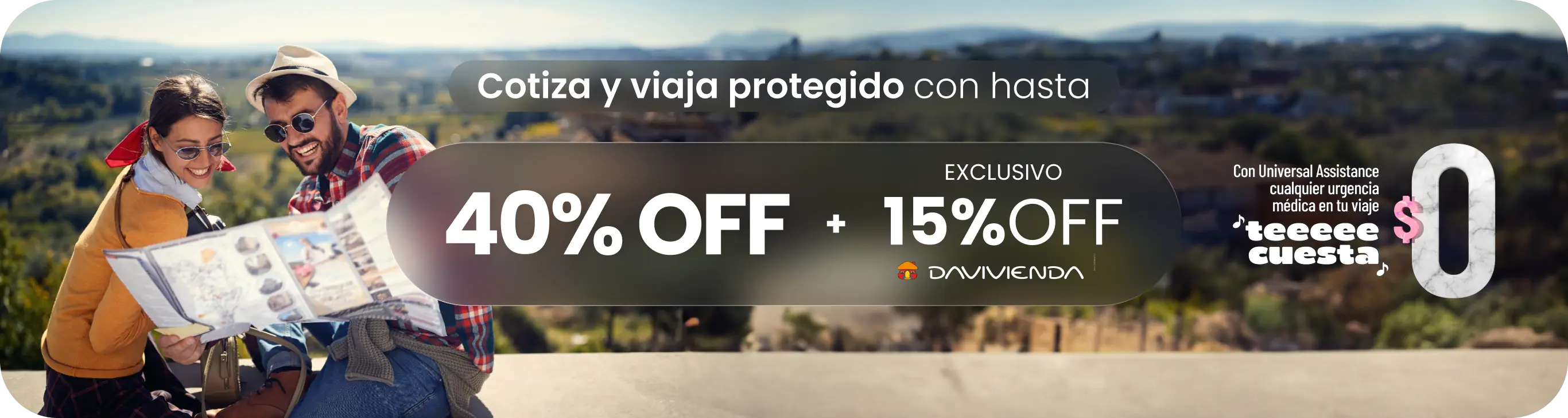 Hasta 40% off y 12 cuotas en asistencia al viajero